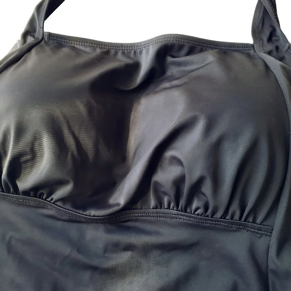 AmberNoon II  NWOT One-Piece Halter Top Swimsuit in Black Size 20W